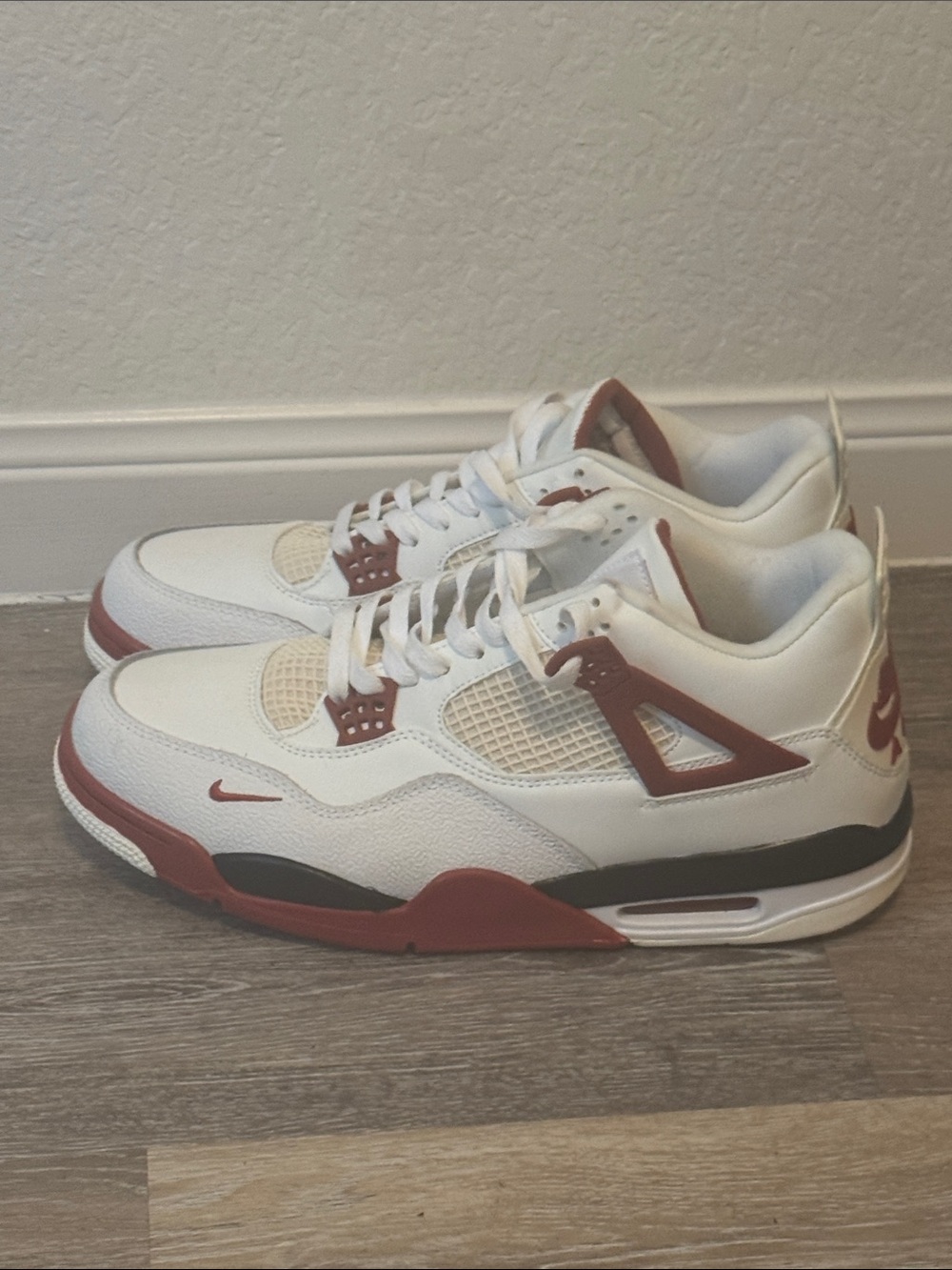 Jordan 4 Bike Air Nigel Nike Men’s White and Maroon Basketball Sneakers
